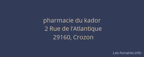 pharmacie du kador
