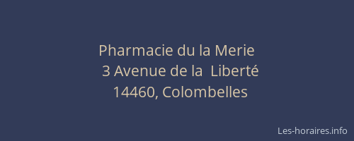 Pharmacie du la Merie