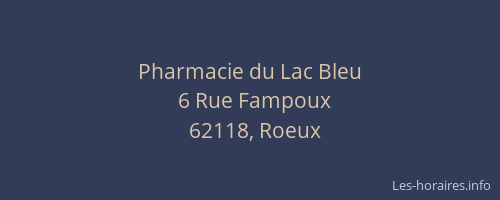 Pharmacie du Lac Bleu