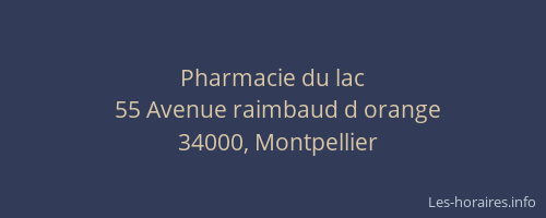 Pharmacie du lac