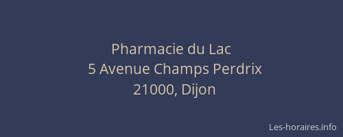 Pharmacie du Lac