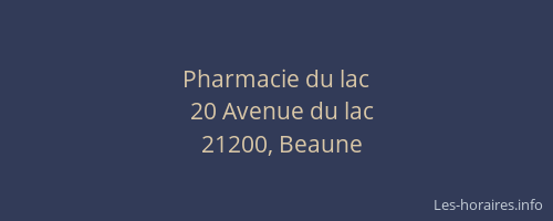 Pharmacie du lac