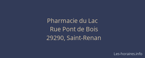 Pharmacie du Lac