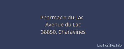 Pharmacie du Lac