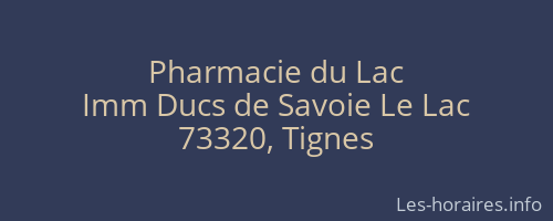 Pharmacie du Lac