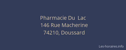 Pharmacie Du  Lac
