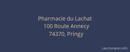 Pharmacie du Lachat