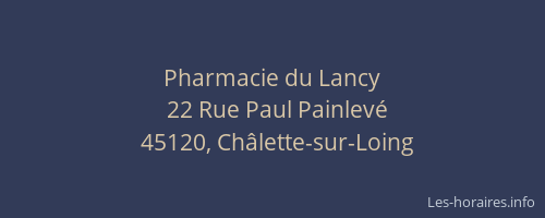 Pharmacie du Lancy