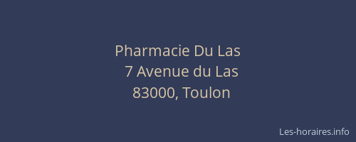 Pharmacie Du Las