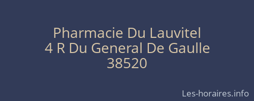 Pharmacie Du Lauvitel