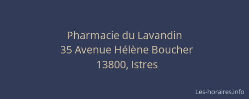 Pharmacie du Lavandin