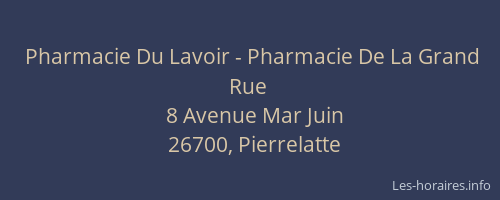 Pharmacie Du Lavoir - Pharmacie De La Grand Rue