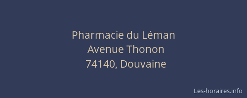 Pharmacie du Léman