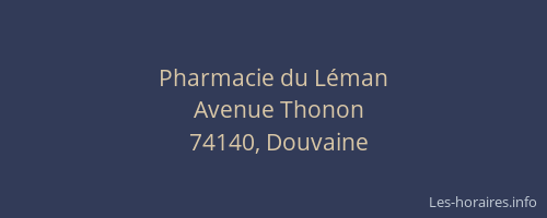 Pharmacie du L&eacute;man
