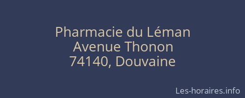 Pharmacie du Léman
