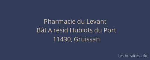 Pharmacie du Levant