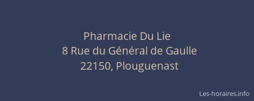 Pharmacie Du Lie