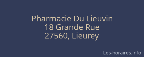Pharmacie Du Lieuvin
