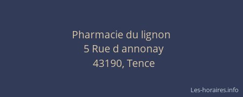 Pharmacie du lignon