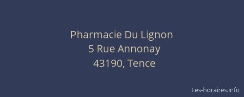 Pharmacie Du Lignon