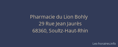Pharmacie du Lion Bohly