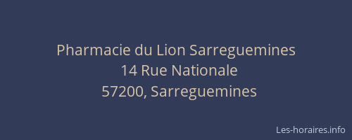 Pharmacie du Lion Sarreguemines