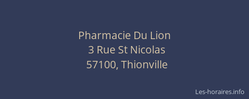 Pharmacie Du Lion