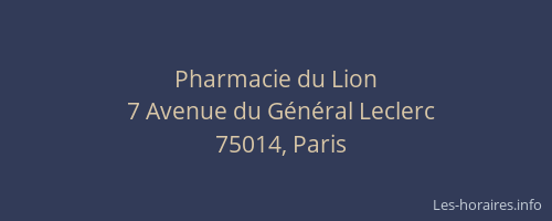 Pharmacie du Lion