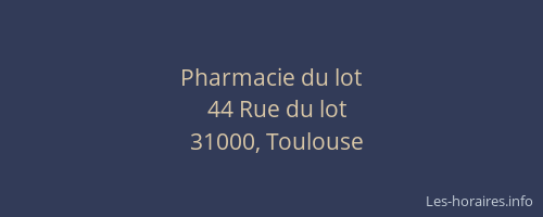 Pharmacie du lot