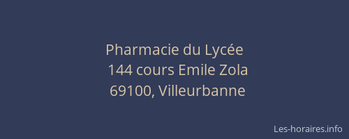 Pharmacie du Lycée