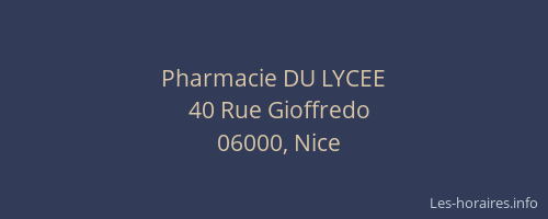 Pharmacie DU LYCEE