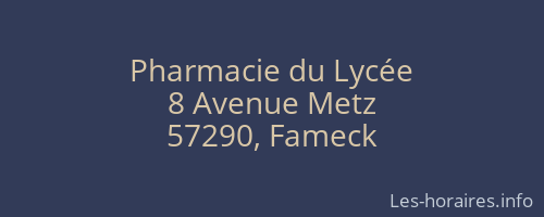 Pharmacie du Lycée