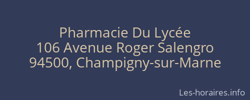 Pharmacie Du Lycée