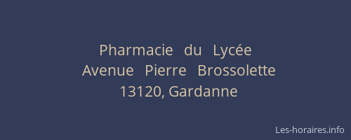 Pharmacie   du   Lycée