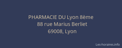 PHARMACIE DU Lyon 8ème