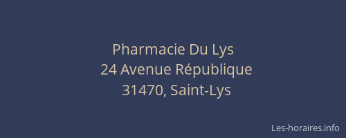 Pharmacie Du Lys