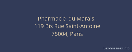 Pharmacie  du Marais