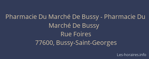 Pharmacie Du Marché De Bussy - Pharmacie Du Marché De Bussy