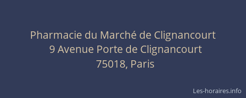 Pharmacie du Marché de Clignancourt