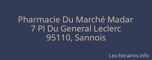 Pharmacie Du Marché Madar