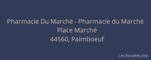 Pharmacie Du Marché - Pharmacie du Marché