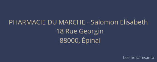 PHARMACIE DU MARCHE - Salomon Elisabeth