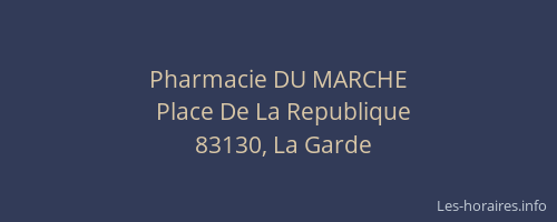 Pharmacie DU MARCHE