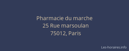 Pharmacie du marche