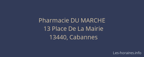 Pharmacie DU MARCHE