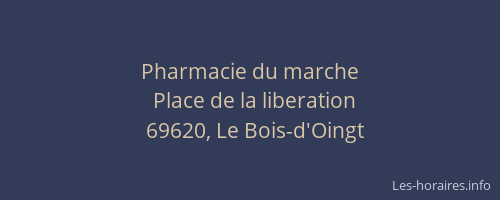 Pharmacie du marche
