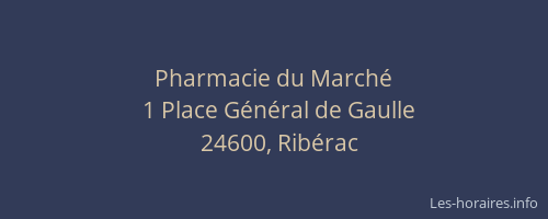 Pharmacie du March&eacute;