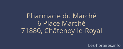 Pharmacie du March&eacute;