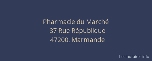 Pharmacie du March&eacute;