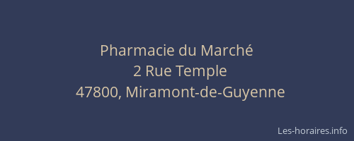 Pharmacie du March&eacute;